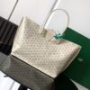 Goyard White Goyardine Coated Canvas and Leather Saint Louis
