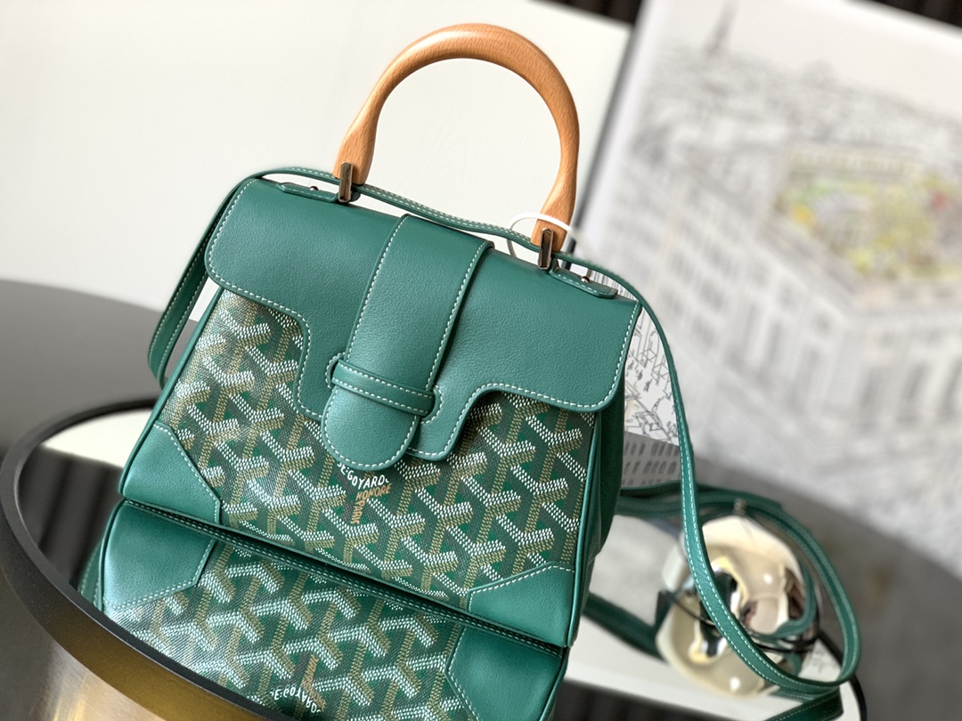 Goyard Goyardine Saigon Souple Mini – green Handle