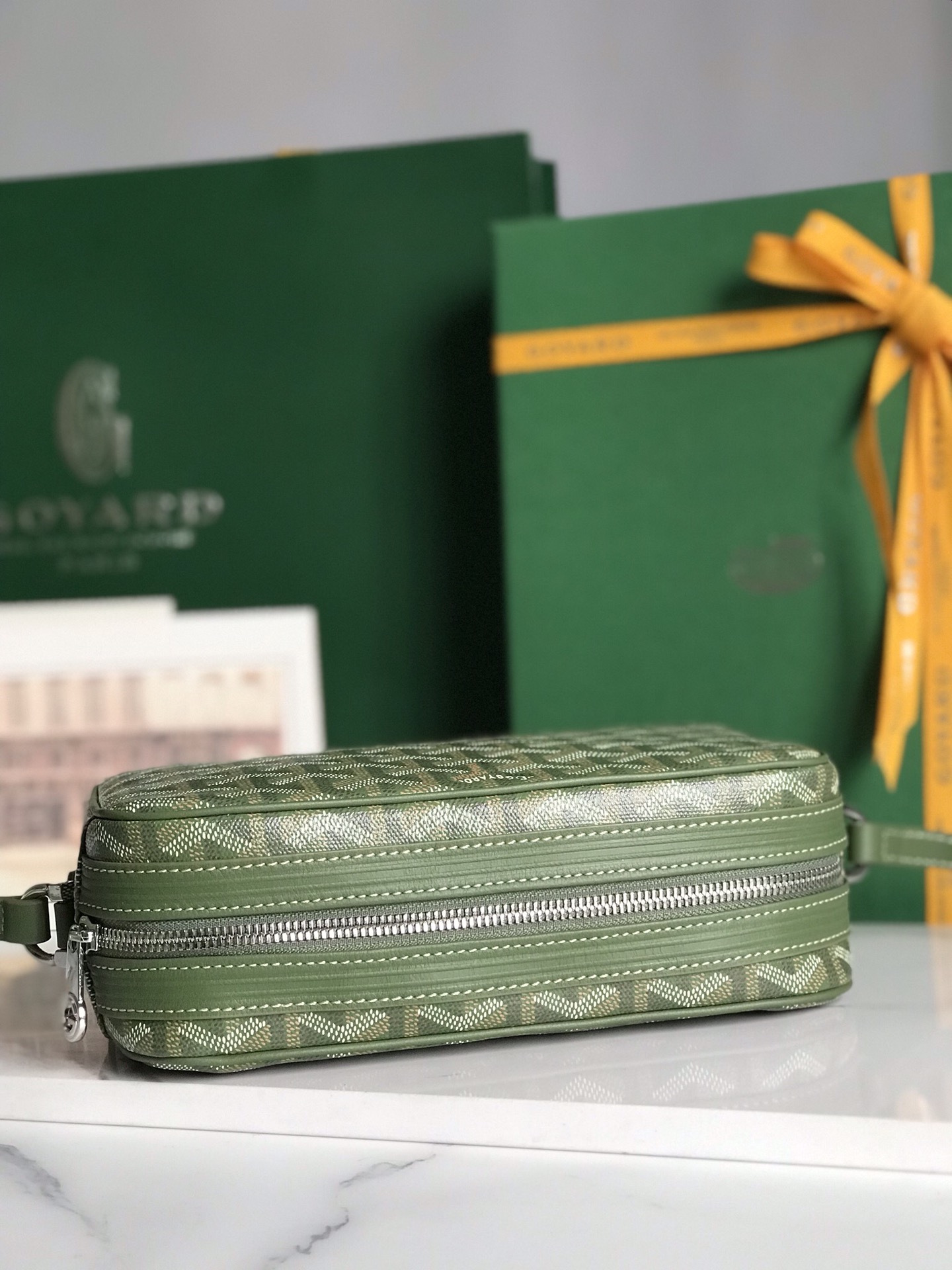 Goyard Cup Vert PM Shoulder Bag green Leather Cloth