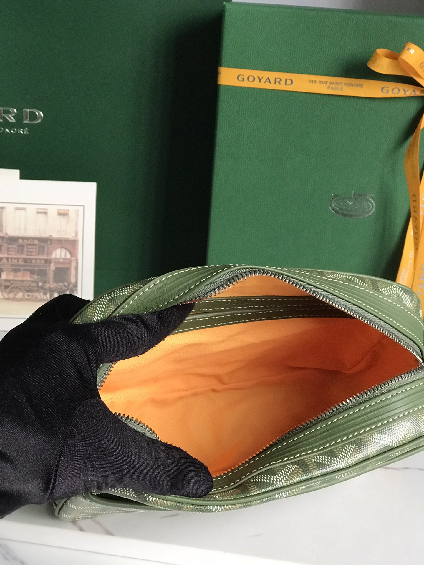 Goyard Cup Vert PM Shoulder Bag green Leather Cloth