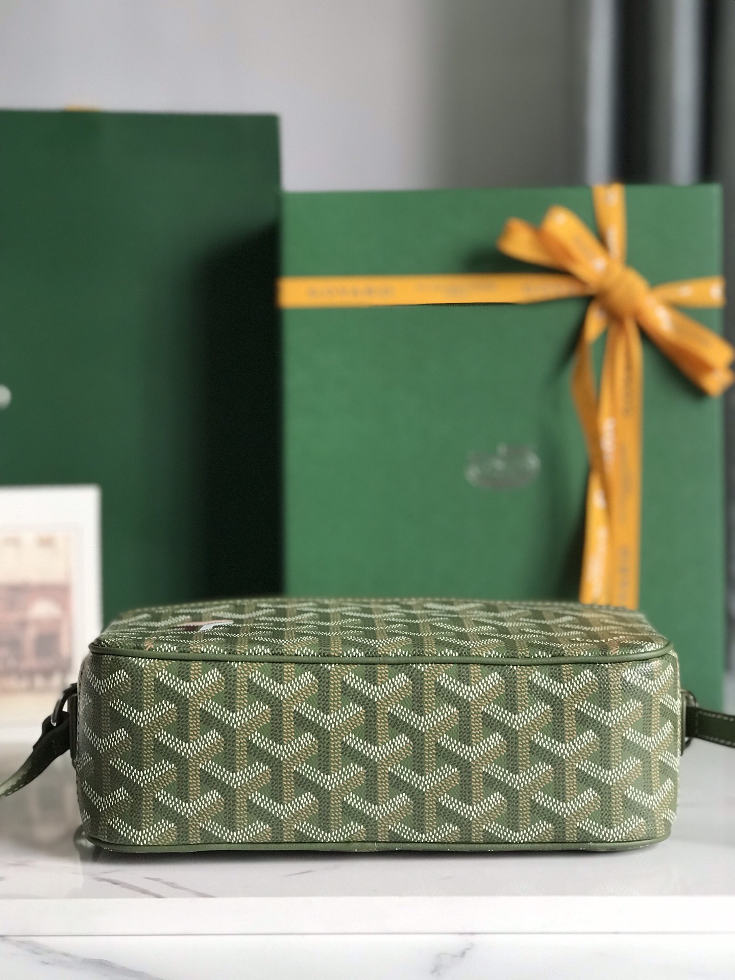 Goyard Cup Vert PM Shoulder Bag green Leather Cloth