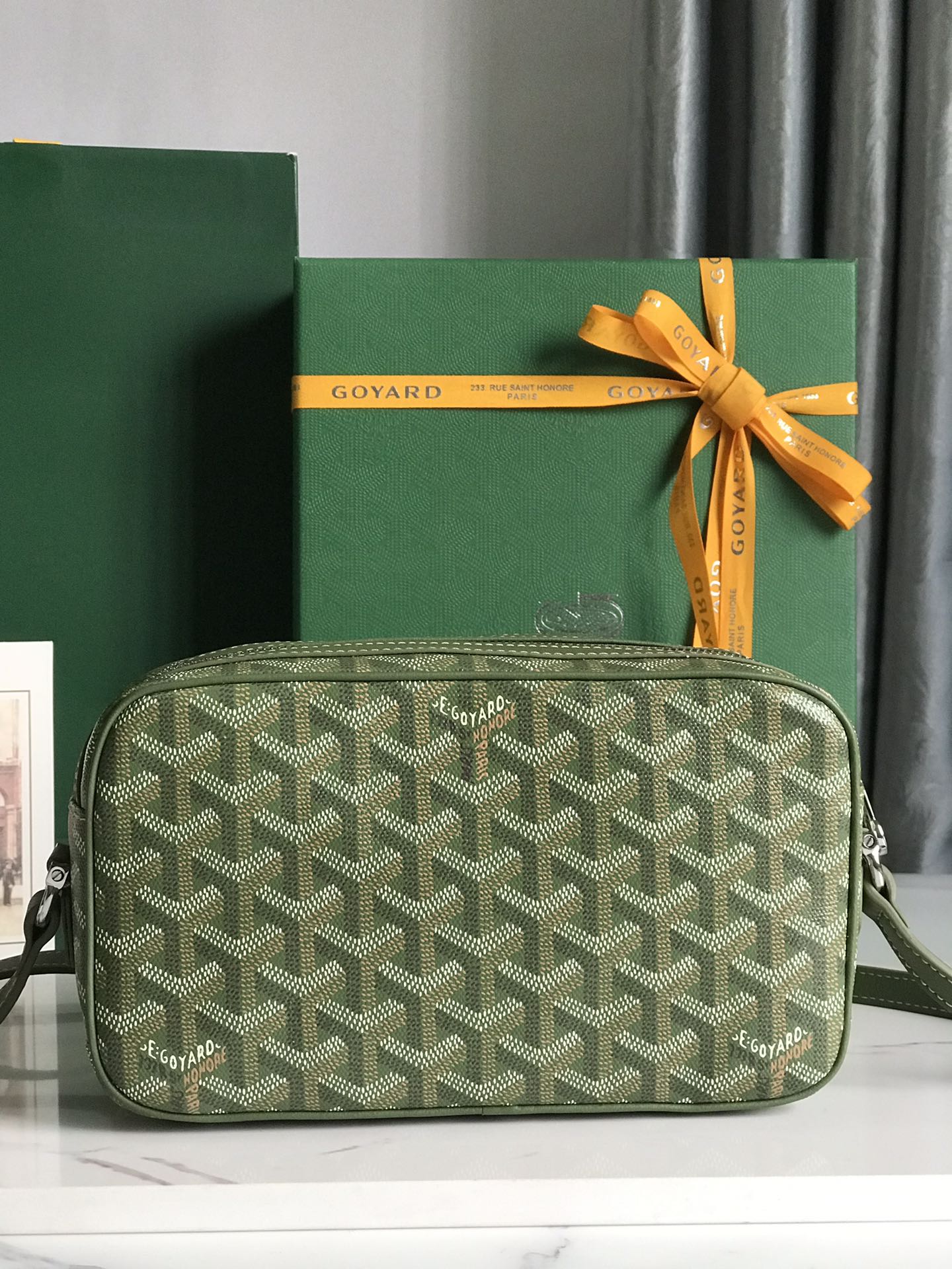 Goyard Cup Vert PM Shoulder Bag green Leather Cloth