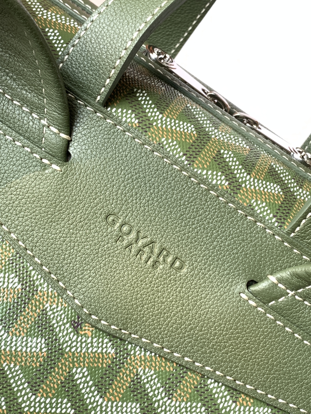 GOYARD Goyardine Calfskin Cisalpin MM Backpack Khaki