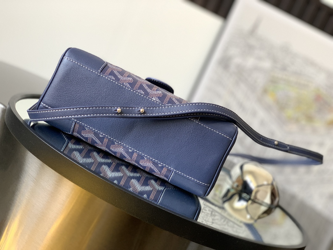 Goyard Blue Mini Goyardine Saigon Souple Dark blue Pony-
