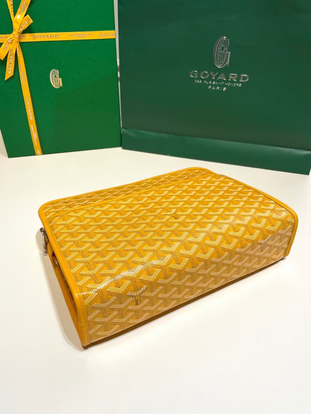 Goyard Jouvence Toiletry Pouch Goyardine GM yellow in Coated