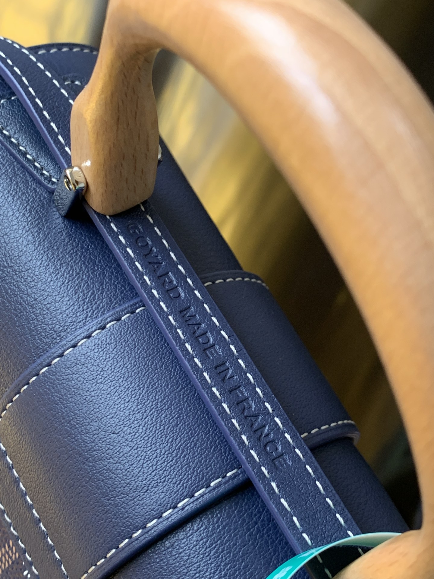 Goyard Blue Mini Goyardine Saigon Souple Dark blue Pony-