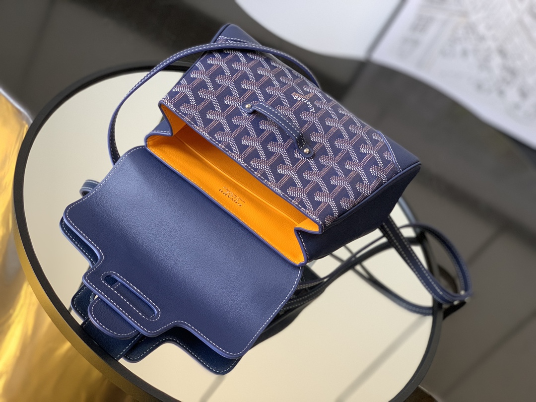 Goyard Blue Mini Goyardine Saigon Souple Dark blue Pony-