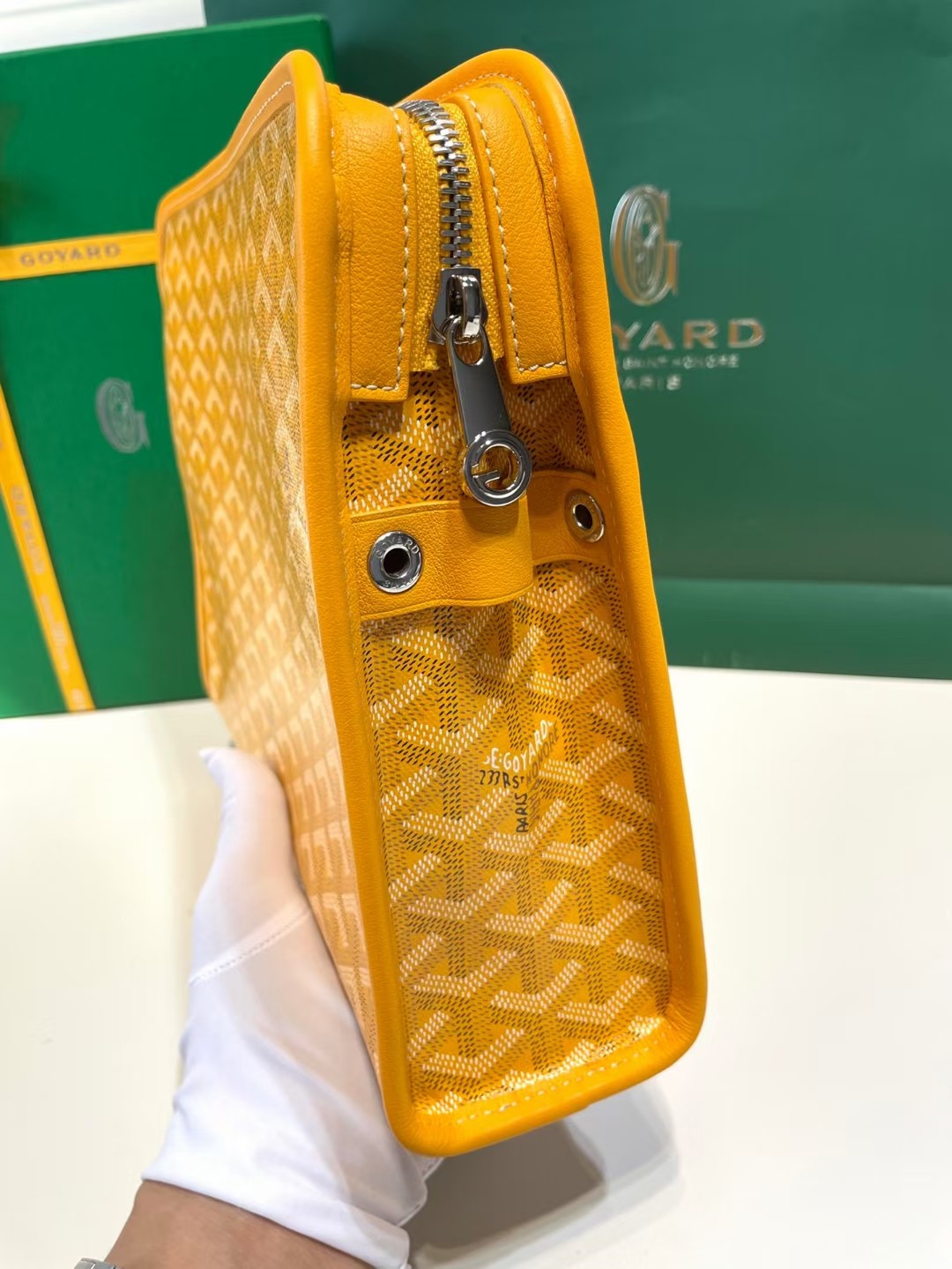 Goyard Jouvence Toiletry Pouch Goyardine GM yellow in Coated