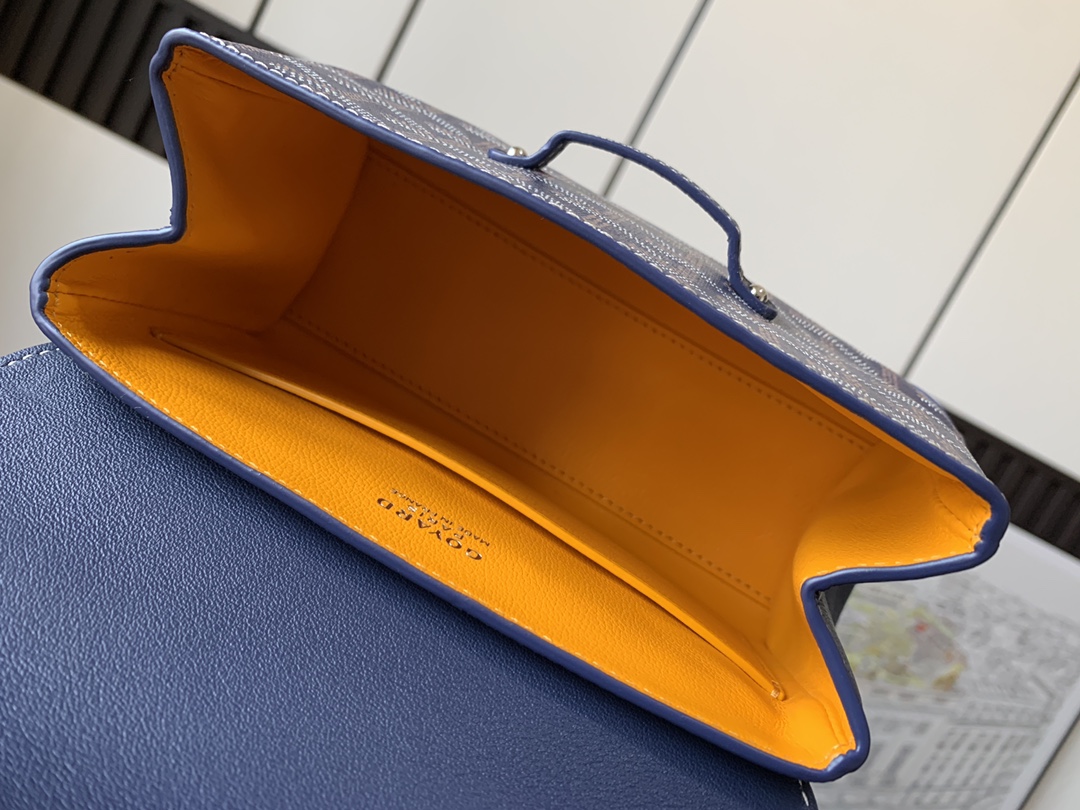 Goyard Blue Mini Goyardine Saigon Souple Dark blue Pony-