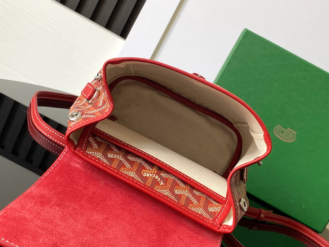 GOYARD Goyardine Calfskin Mini Alpin Backpack Red 138375