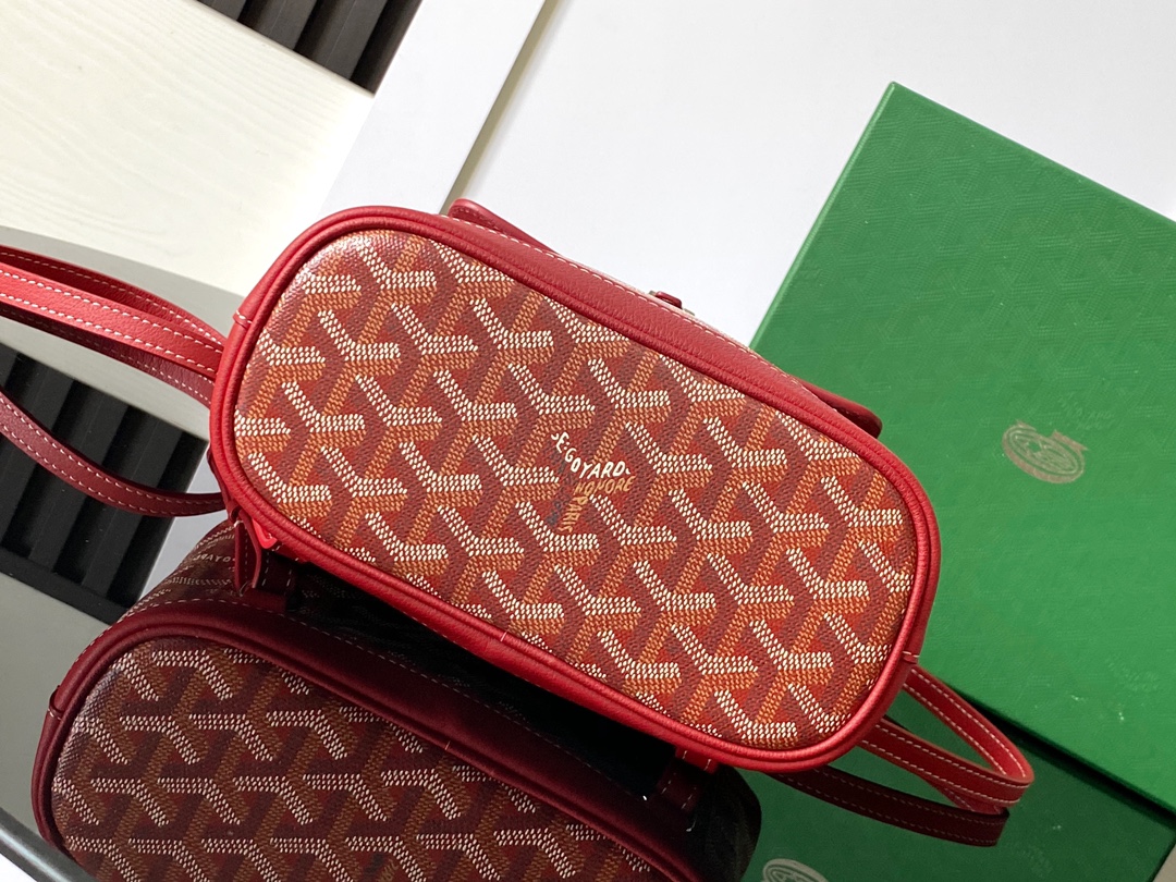 GOYARD Goyardine Calfskin Mini Alpin Backpack Red 138375