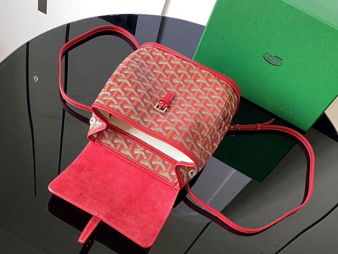GOYARD Goyardine Calfskin Mini Alpin Backpack Red 138375