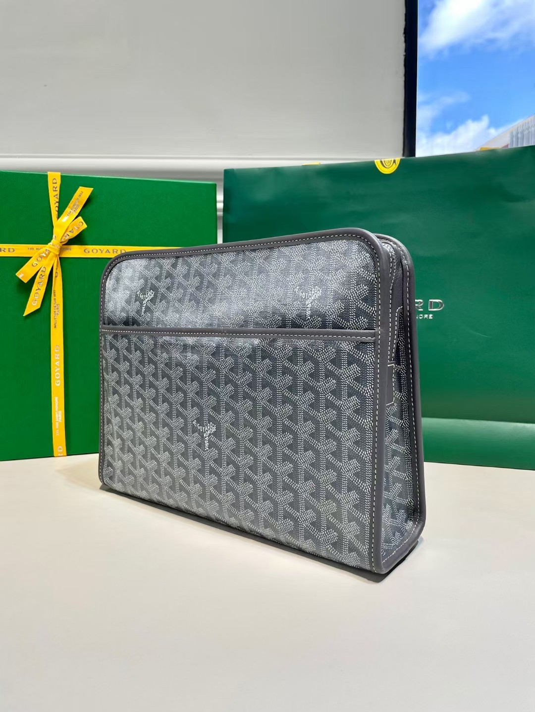 Unisex Goyard Jouvence MM Toiletry Bag Grey N-QL Brands In stock