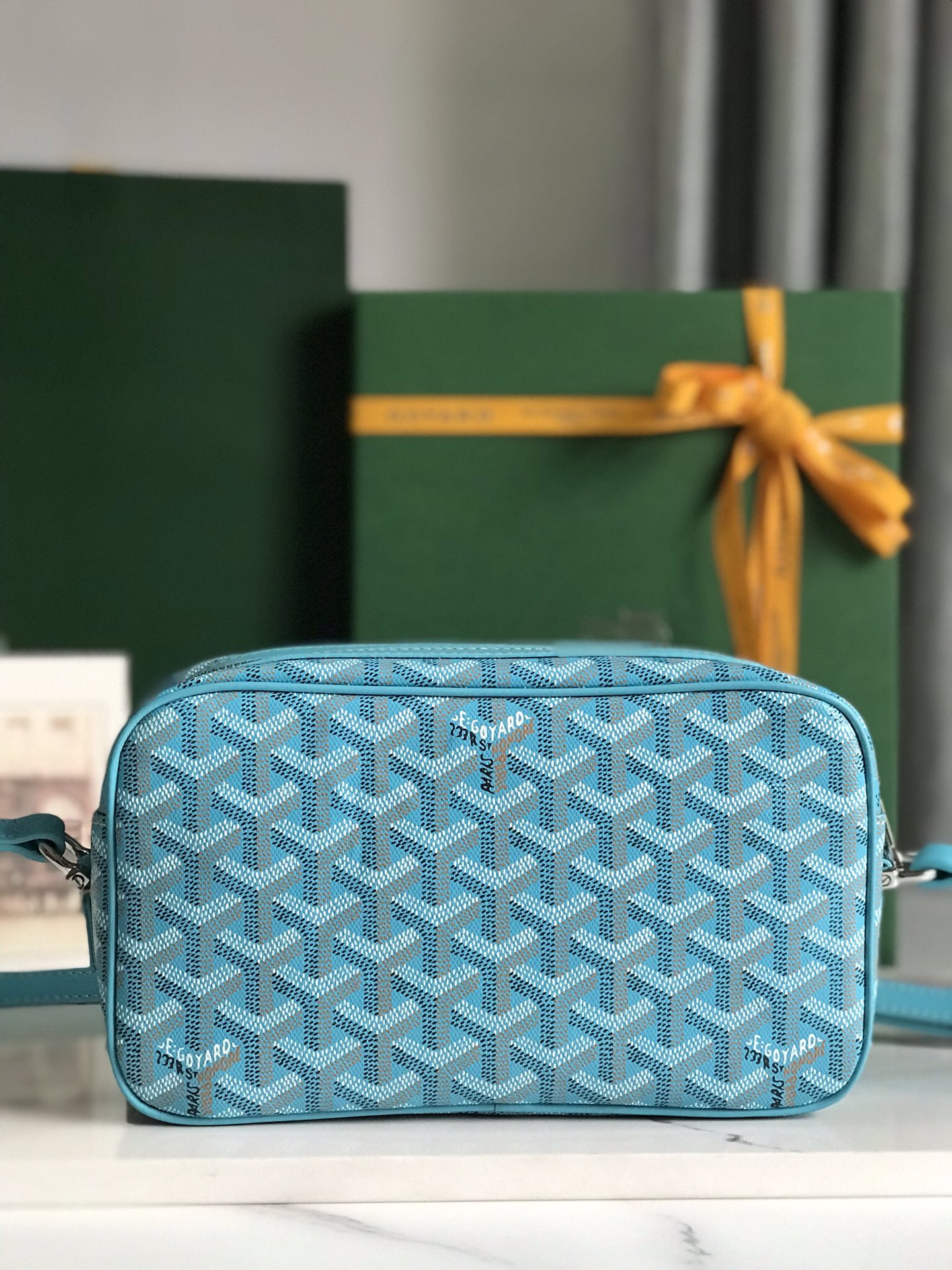Cap vert cloth handbag Goyard blue sky in Cloth - 51067715