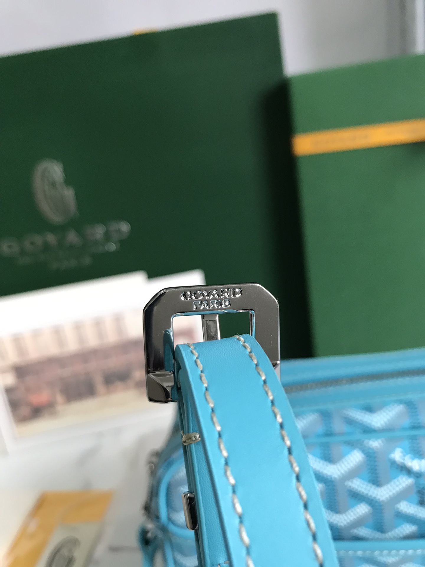 Cap vert cloth handbag Goyard blue sky in Cloth - 51067715