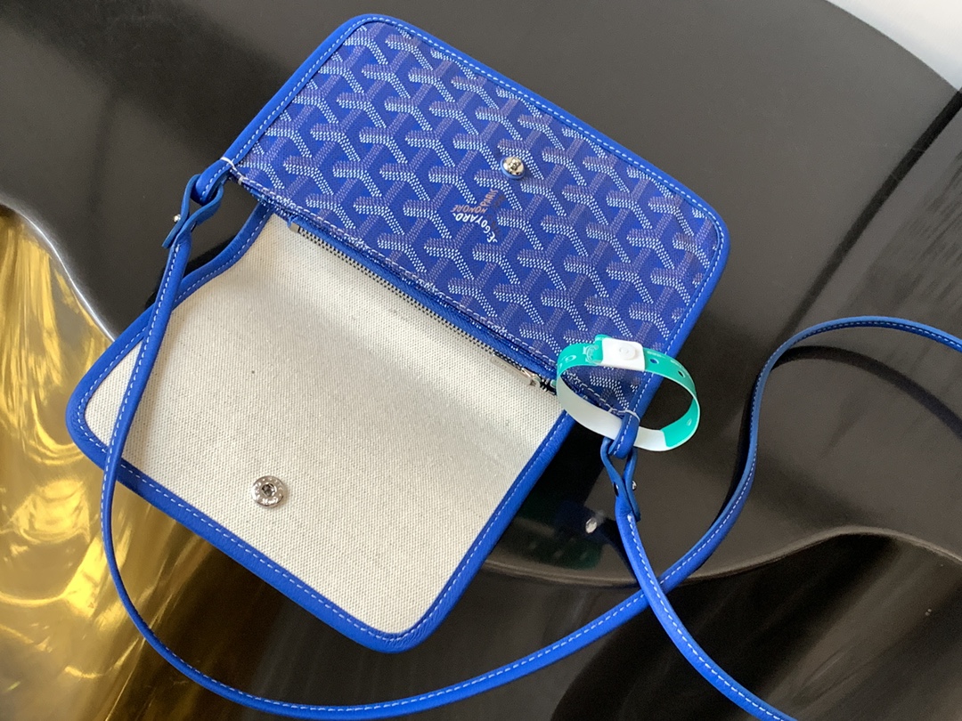Goyard blue Goyardine Canvas Plumet Pocket Wallet |
