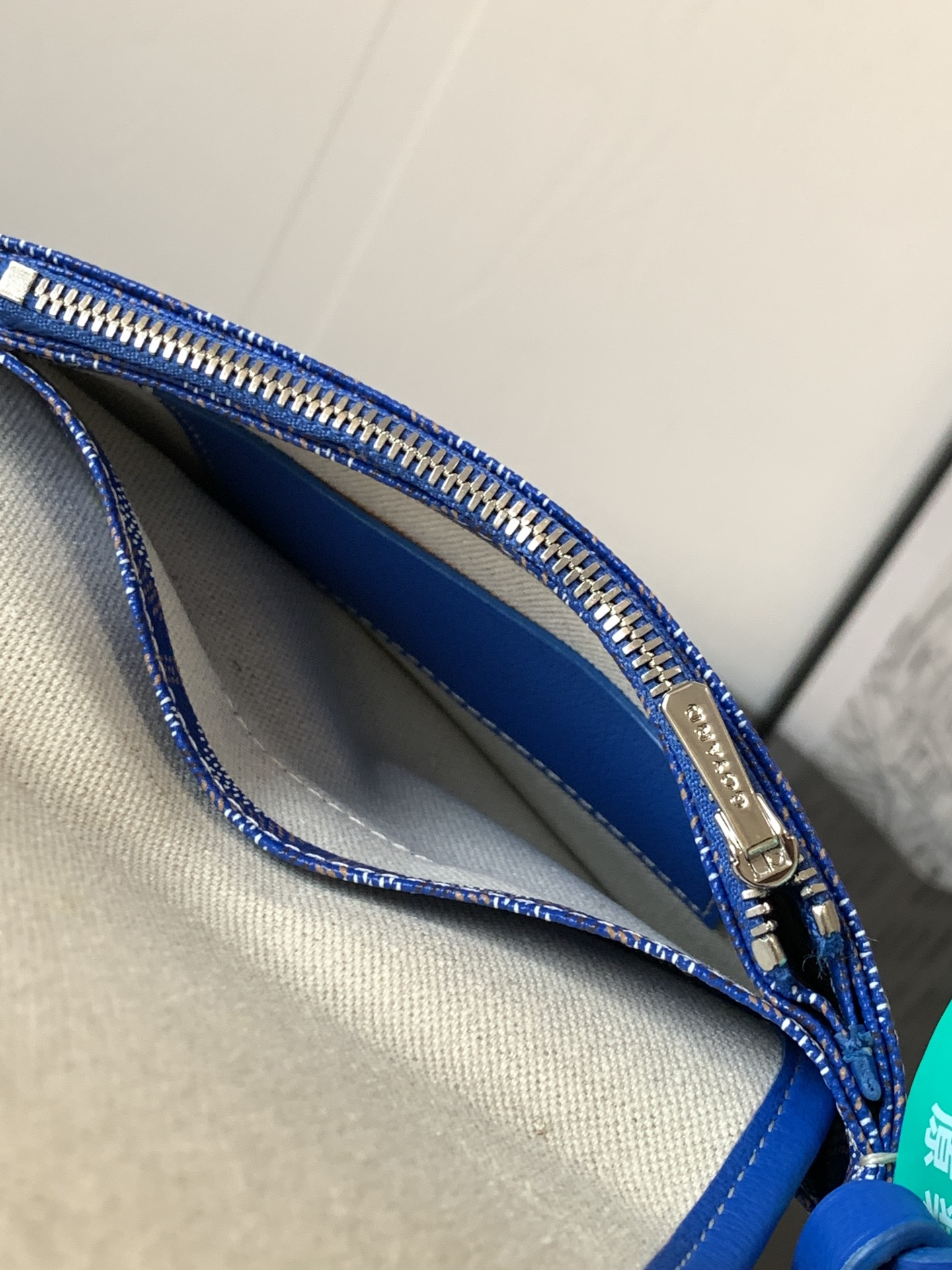 Goyard blue Goyardine Canvas Plumet Pocket Wallet |
