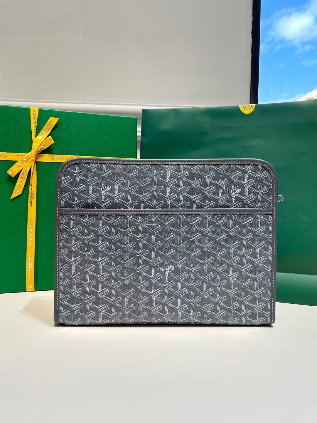 Unisex Goyard Jouvence MM Toiletry Bag Grey N-QL Brands In stock