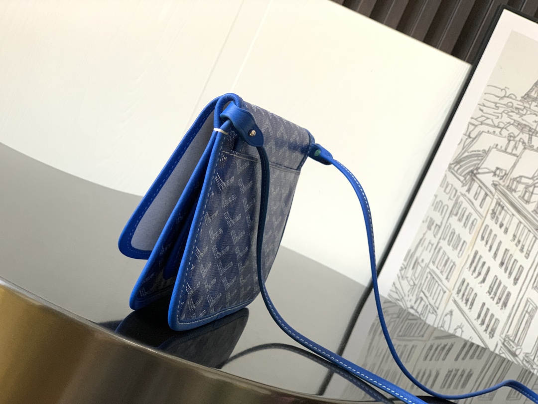 Goyard blue Goyardine Canvas Plumet Pocket Wallet |