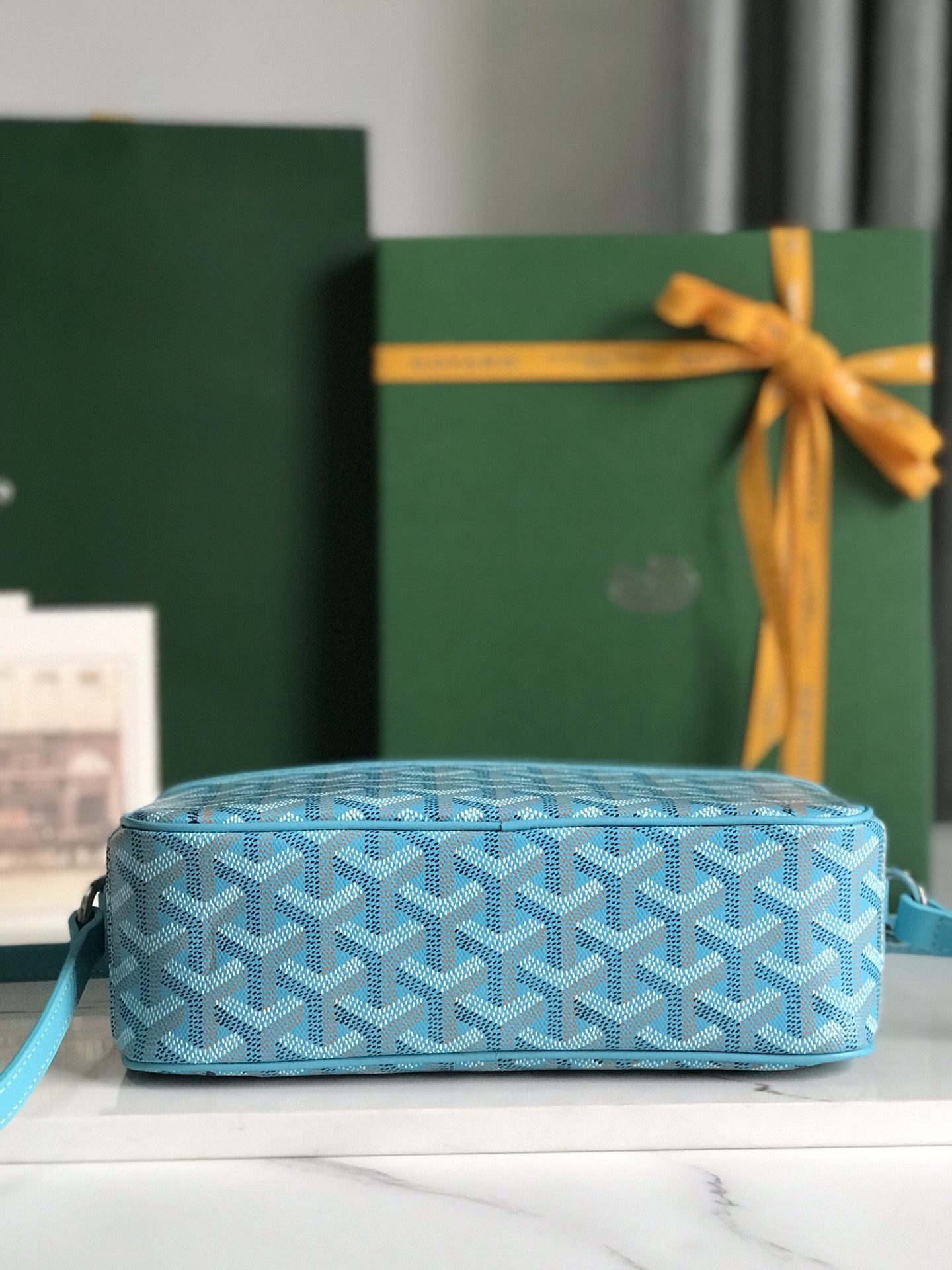 Cap vert cloth handbag Goyard blue sky in Cloth - 51067715