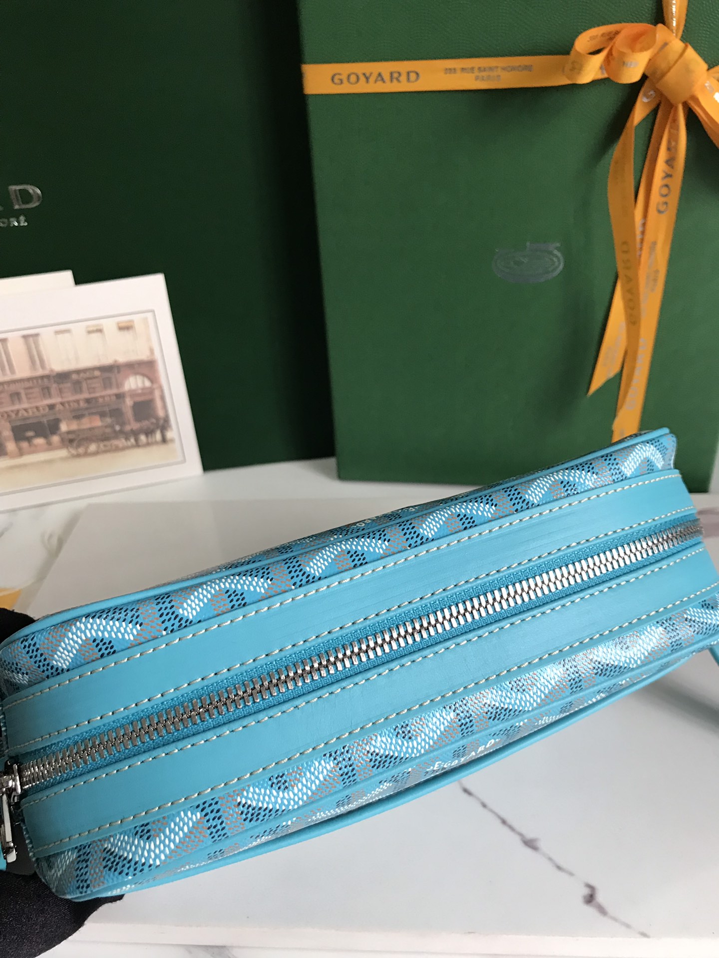 Cap vert cloth handbag Goyard blue sky in Cloth - 51067715