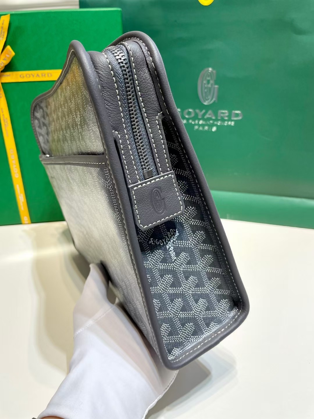 Unisex Goyard Jouvence MM Toiletry Bag Grey N-QL Brands In stock