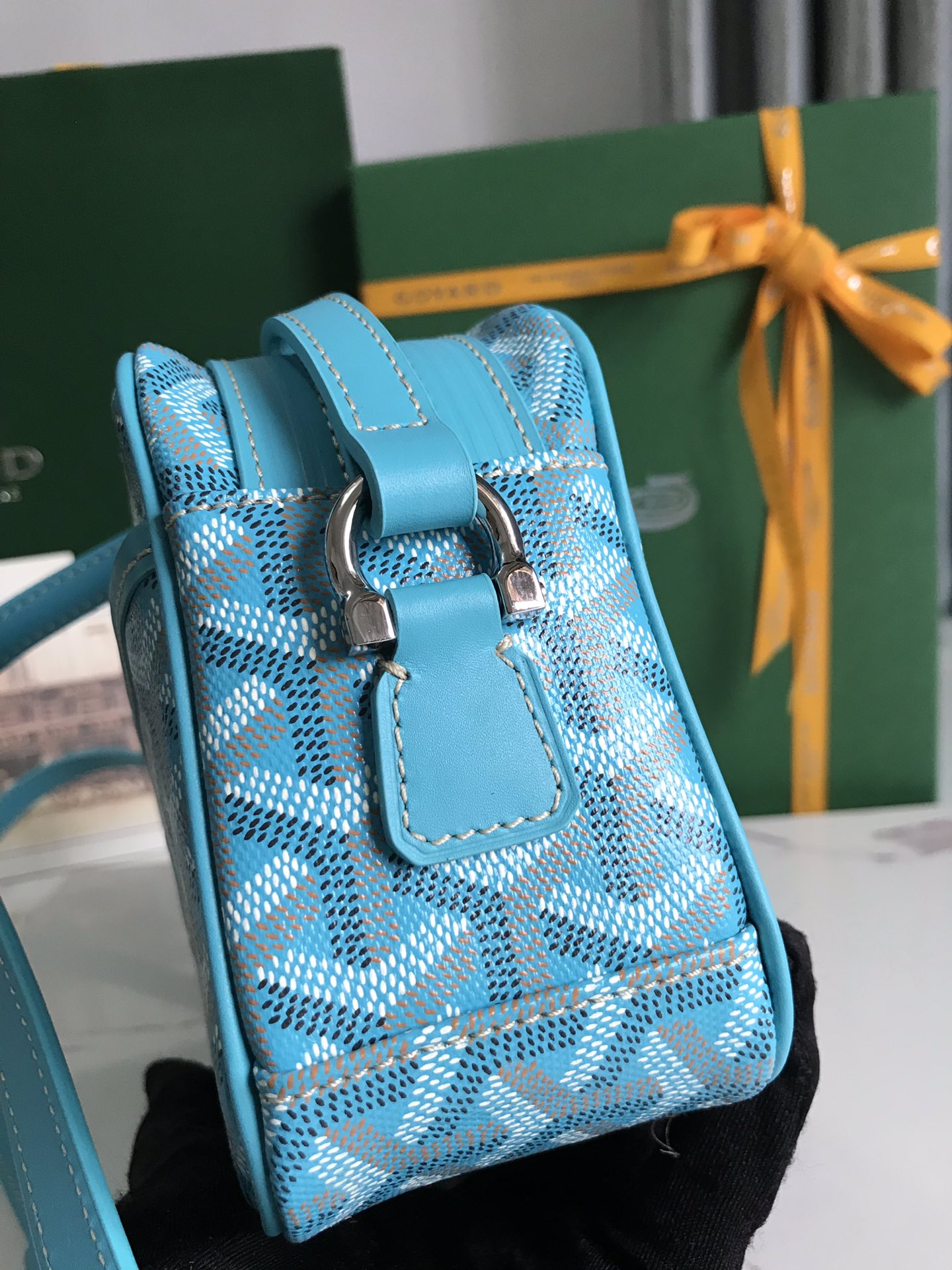 Cap vert cloth handbag Goyard blue sky in Cloth - 51067715