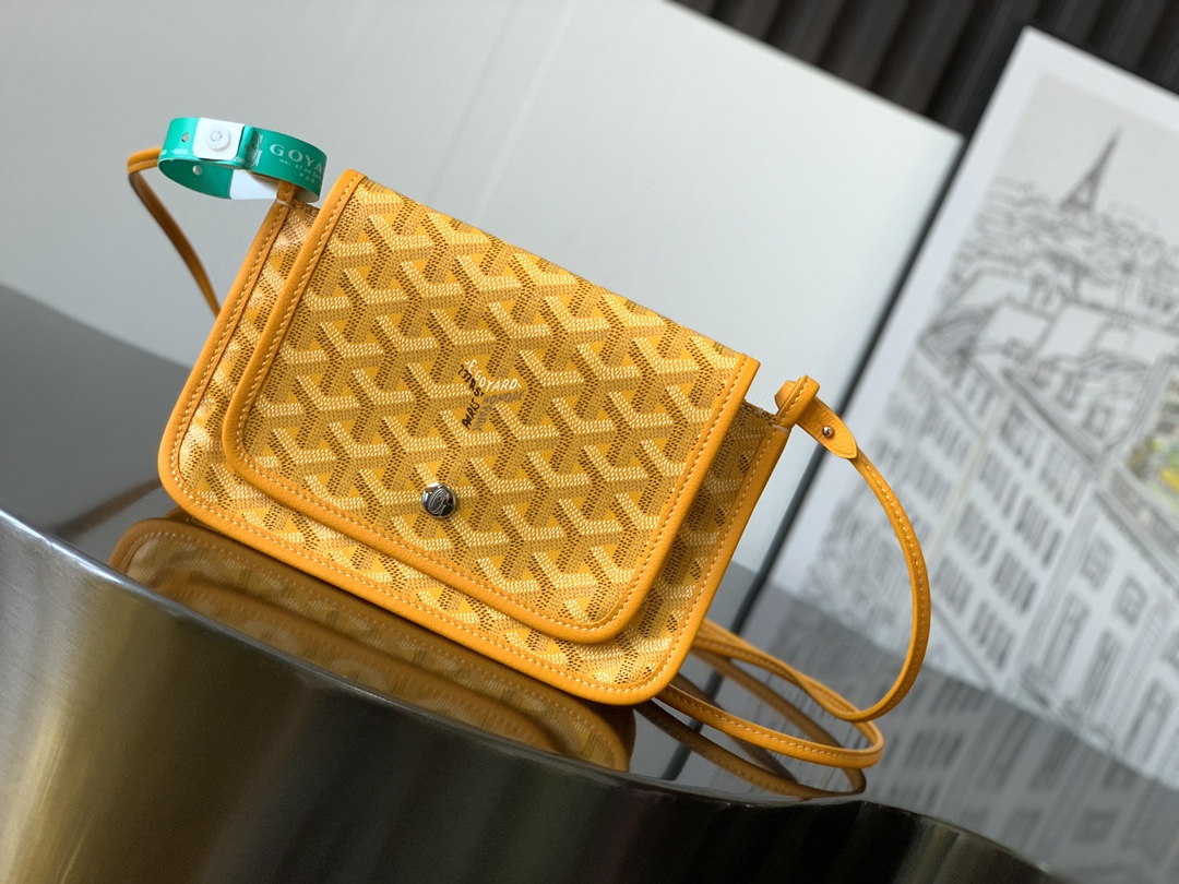 Goyard yellow Goyardine Canvas Plumet Pocket Wallet |