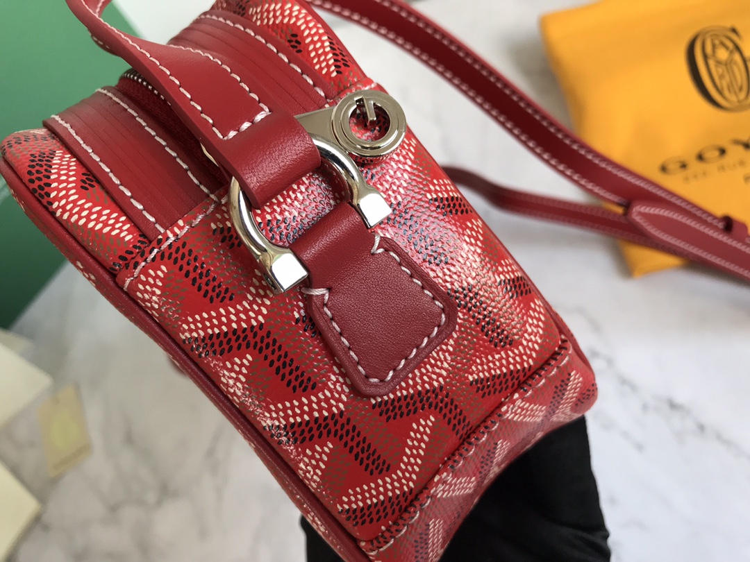 MATIGNON Goyard Cap Vert Bag Coated Canvas Red 1555281