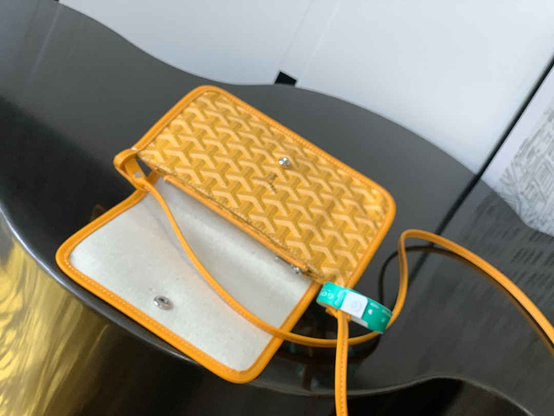 Goyard yellow Goyardine Canvas Plumet Pocket Wallet |