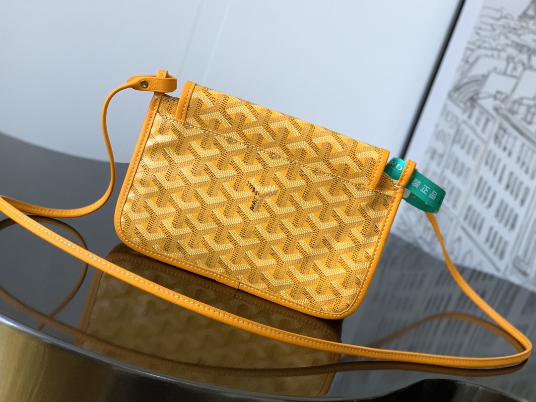 Goyard yellow Goyardine Canvas Plumet Pocket Wallet |