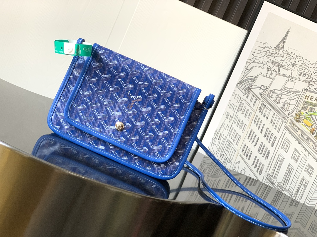 GOYARD Goyardine Plumet Wallet Clutch blue1051581