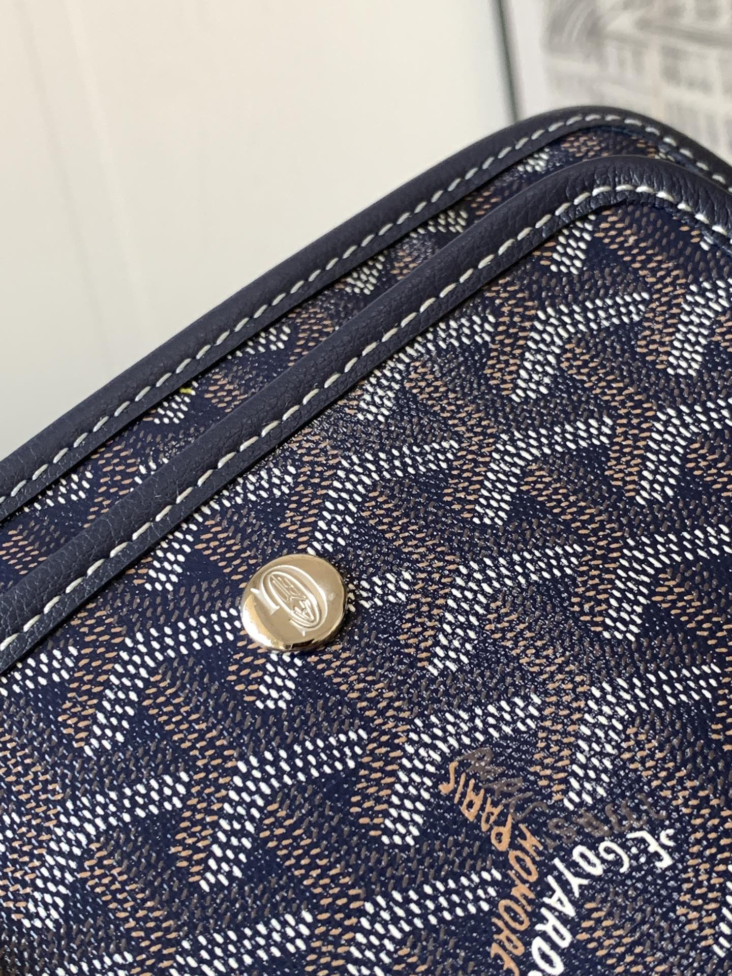 Goyard blue navy Goyardine Canvas Plumet Pocket Wallet |