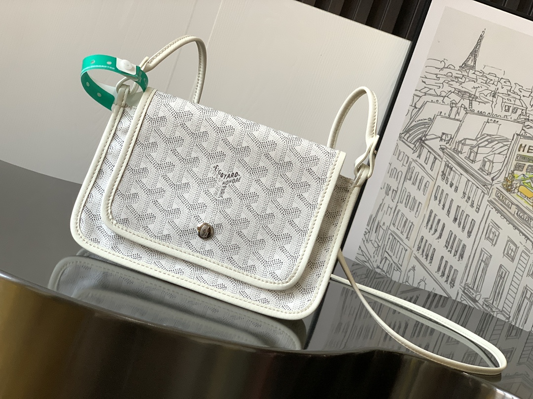 GOYARD Goyardine Plumet Wallet Clutch white 1051581
