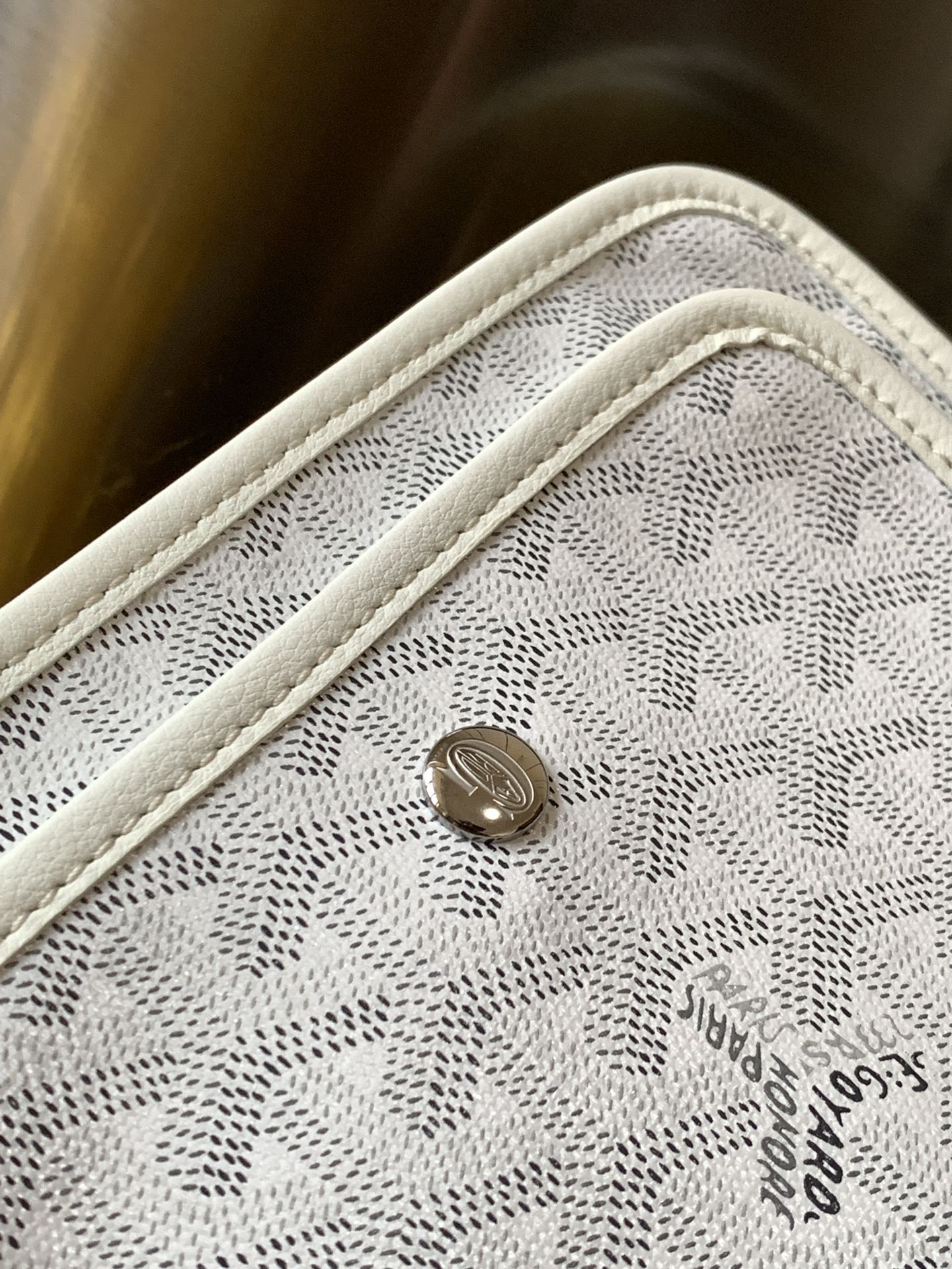 GOYARD Goyardine Plumet Wallet Clutch white 1051581