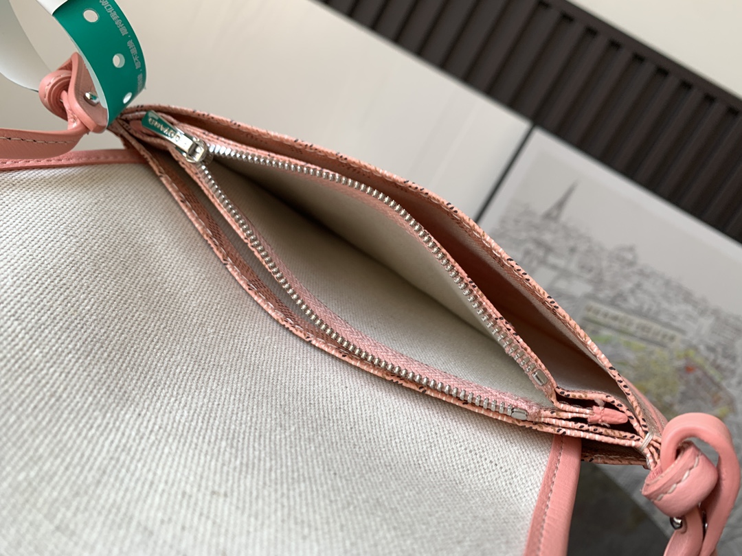 Goyard Pink Goyardine Canvas Plumet Pocket Wallet |