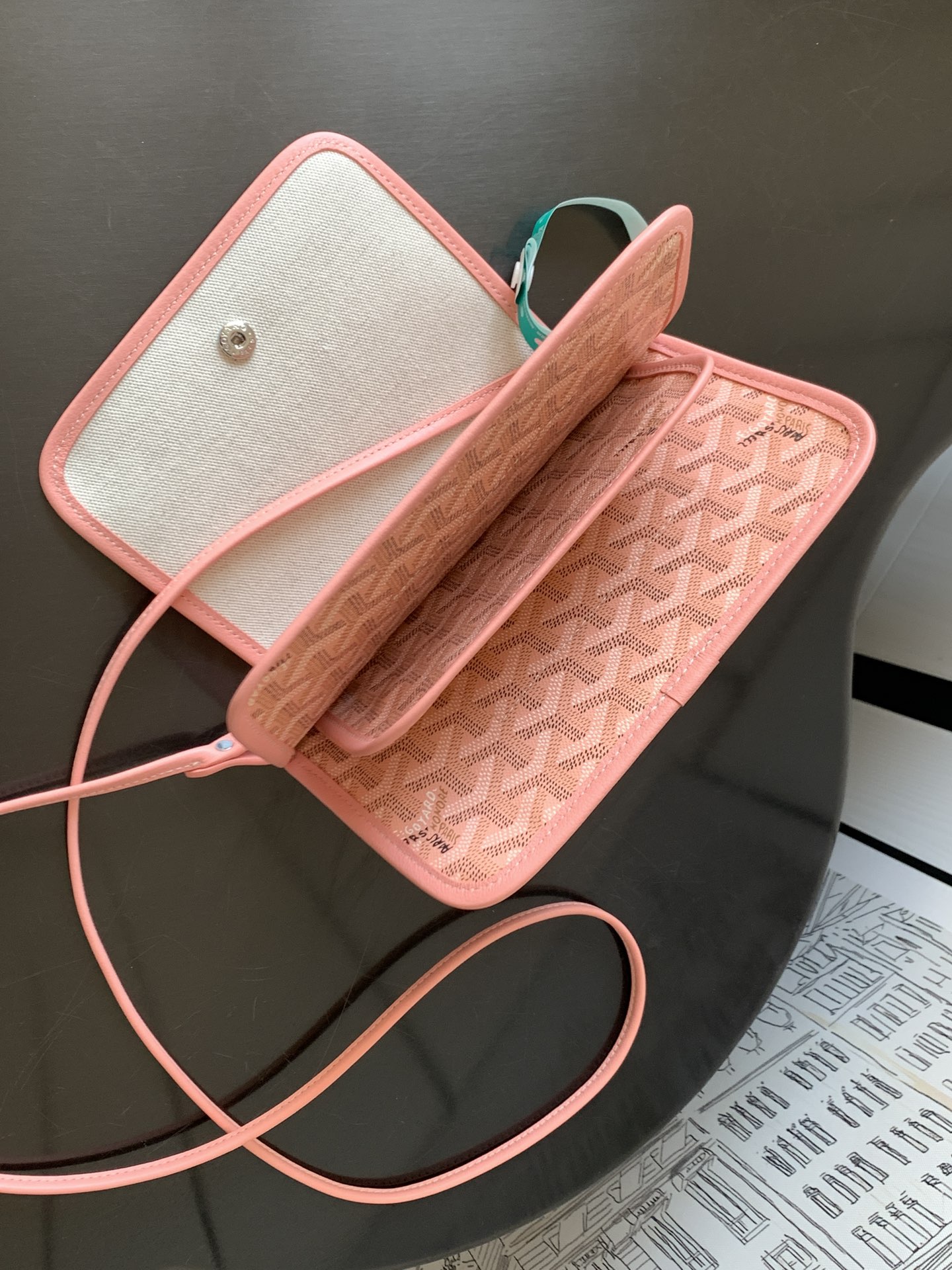 Goyard Pink Goyardine Canvas Plumet Pocket Wallet |