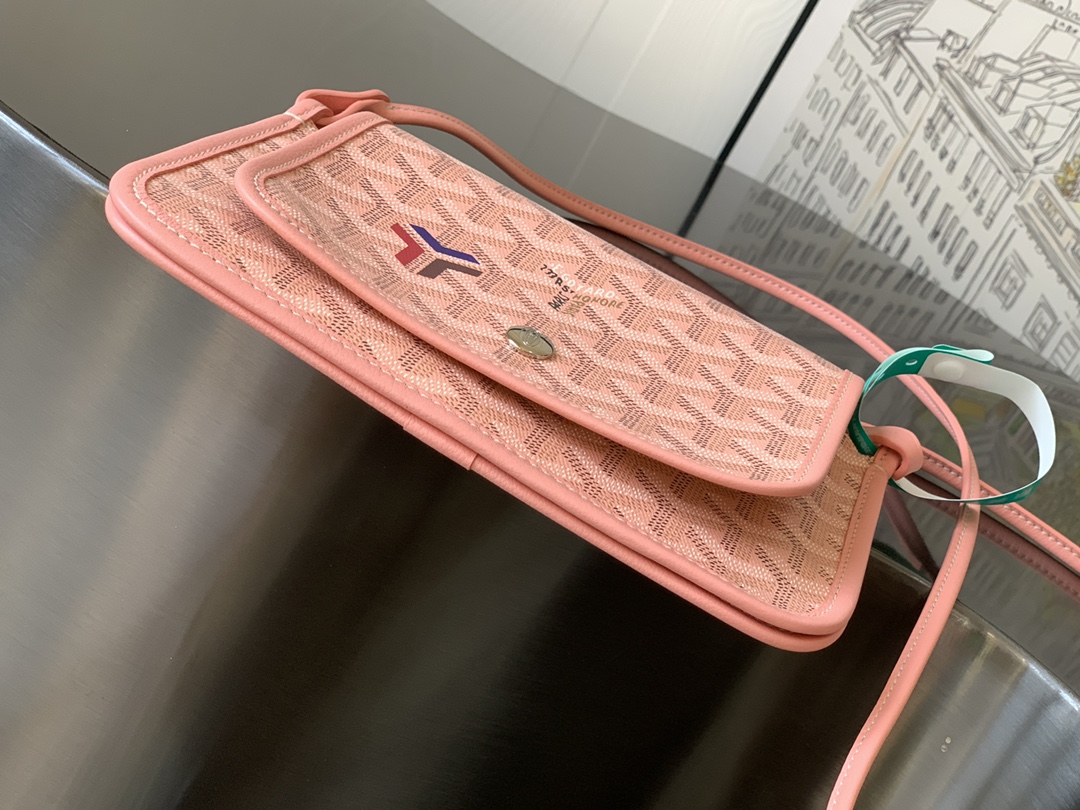 Goyard Pink Goyardine Canvas Plumet Pocket Wallet |