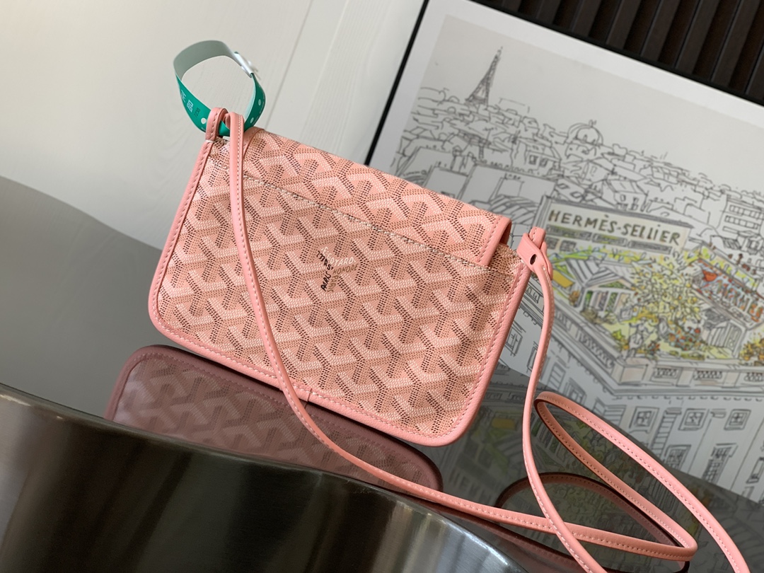 Goyard Pink Goyardine Canvas Plumet Pocket Wallet |