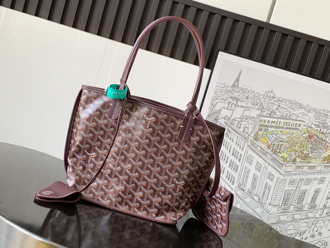 Goyard Black Anjou Mini Bag brown red Women's Handbag