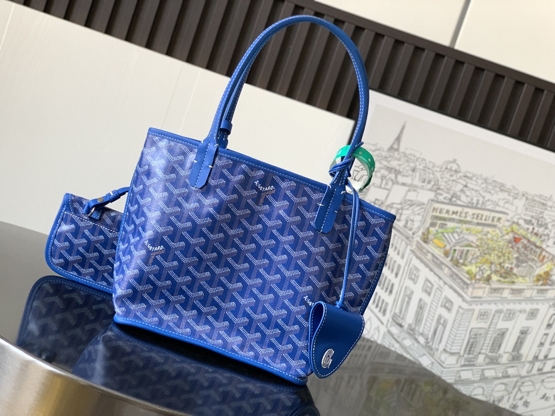 Goyard Black Anjou Mini Bag Blue Women's Handbag