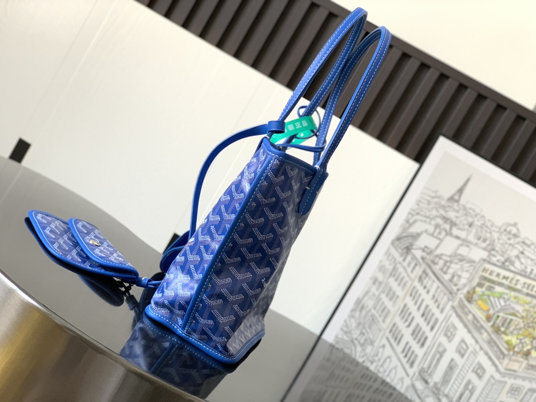 Goyard Black Anjou Mini Bag Blue Women's Handbag