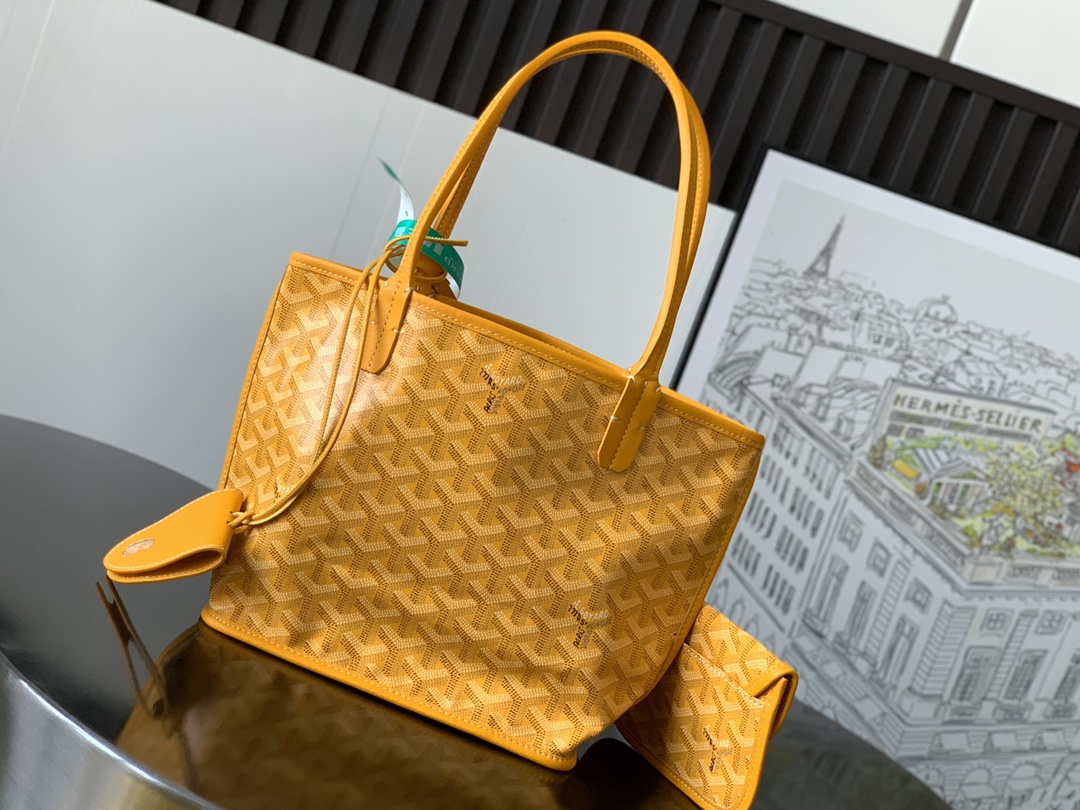 Goyard Black Anjou Mini Bag yellow Women's Handbag