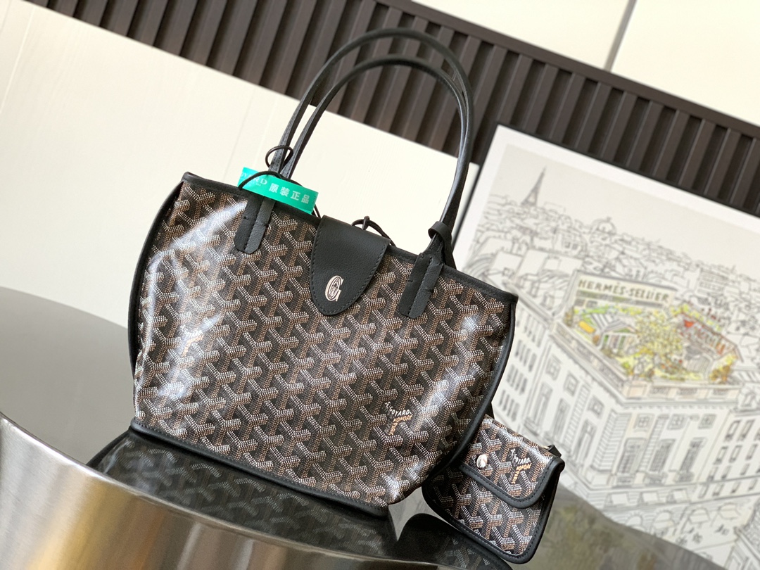 Goyard Black Anjou Mini Bag Black brown Women’s Handbag