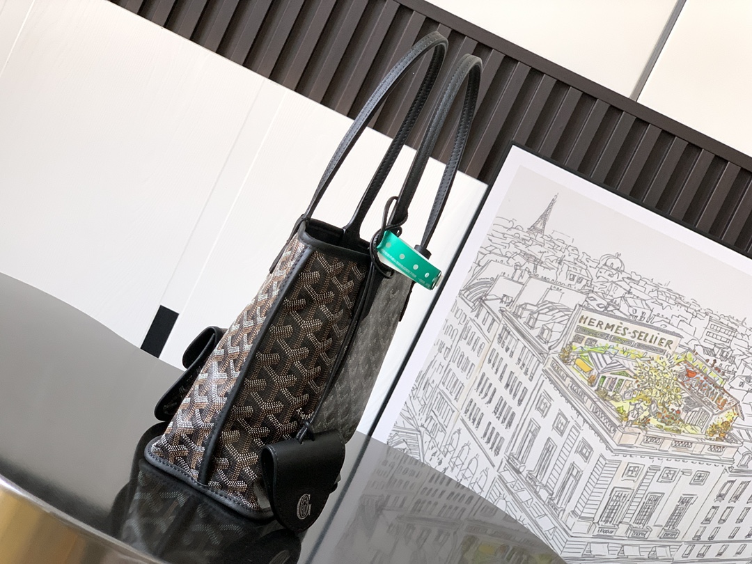 Goyard Black Anjou Mini Bag Black brown Women's Handbag