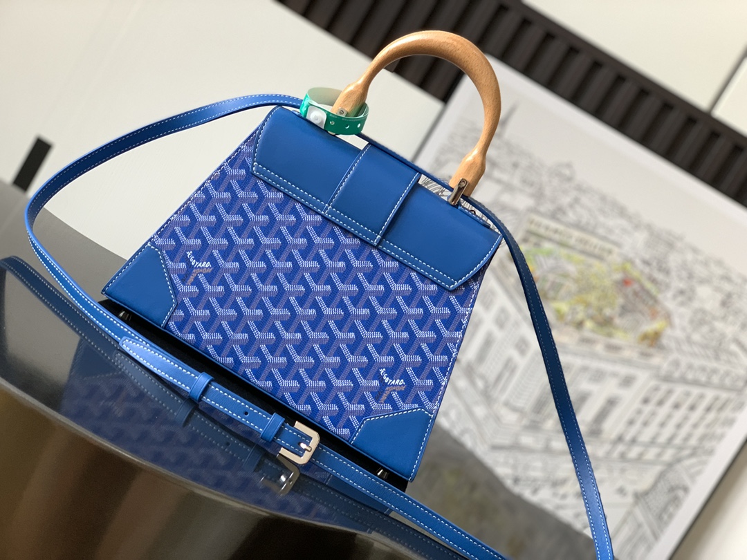 Goyard Blue Goyardine Saigon PM Cloth Cloth ref.1979482