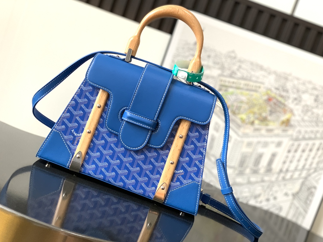Goyard Blue Goyardine Saigon PM Cloth Cloth ref.1979482