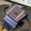 Goyard Saigon Structure PM Navy Blue Goyardine Palladiu
