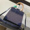 Goyard Saigon Structure PM Navy Blue Goyardine Palladiu