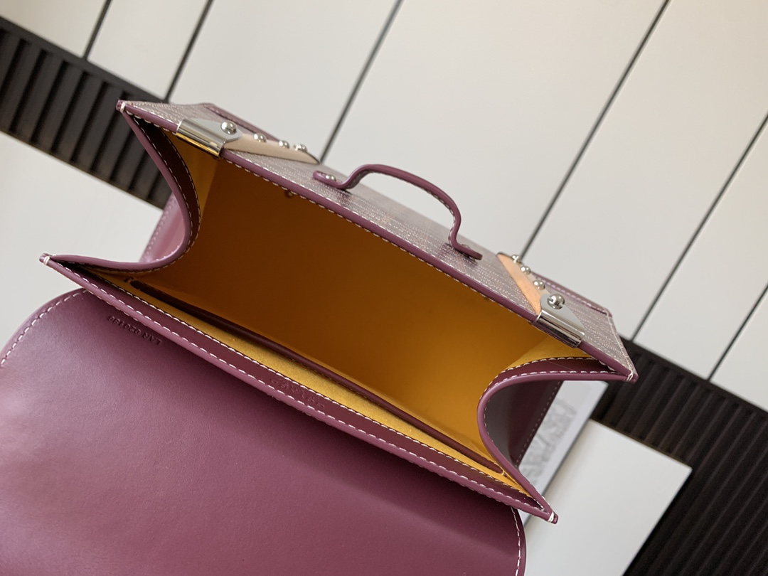Goyard Burgundy Goyardine "Saigon" PM Top Handle Bag
